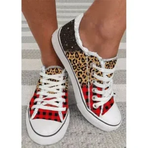 Nikstoy Women Casual 3D Printing Color Leopard Canvas Shoes