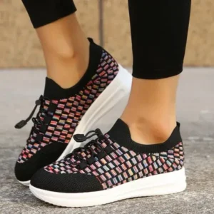 Nikstoy Women Fashion Fly Knit Breathable Fashion Sneakers