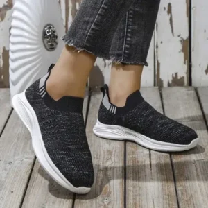 Nikstoy Women Fashion Round Toe Slip-On Flat Non-Slip Lightweight Sneakers