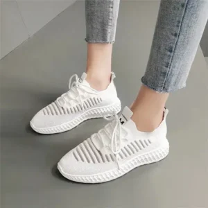 Nikstoy Women Fashion Mesh Cloth Lace-Up Sneakers