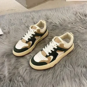 Nikstoy Women Fashion Lace Up Design Color Blocking Sneakers