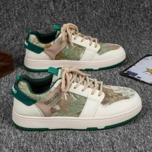 Nikstoy Men'S Casual Retro Secret Forest Oil Painting Pattern Sneakers