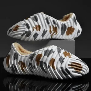 Nikstoy Men'S Fashion Camouflage Coconut Shape Fleece Warm Plush Shoes