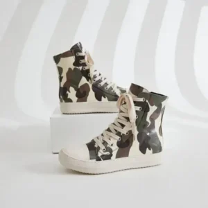 Nikstoy Women Fashion Casual Plus Size Camouflage Thick-Soled High Top Shoes