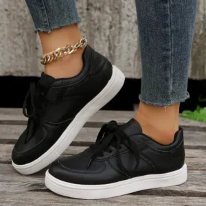 Nikstoy Women Fashion Casual PU Lace-Up Sneakers