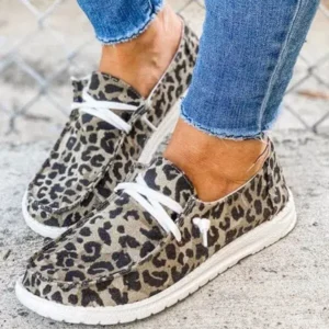 Nikstoy Women Leopard Casual Flat Loafers Shoes