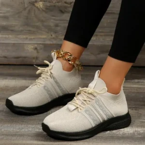 Nikstoy Women Fashion Casual Flying Mesh Breathable Thick-Soled Sneakers