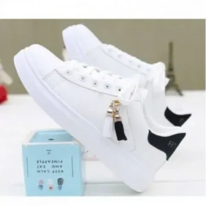 Nikstoy Women Fashion Flat Solid Color Lace-Up Sneakers