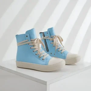 Nikstoy Women Fashion Blue Faux Leather High Top Shoes