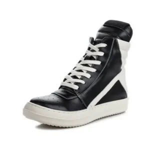 Nikstoy Women Fashion Casual Black White Inverted Triangle High Top Shoes