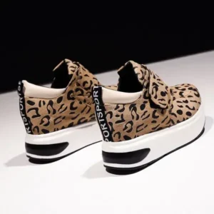 Nikstoy Women Fashion Wedge Leopard Leopard Sneakers