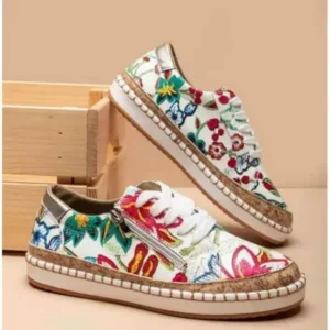 Nikstoy Women Fashion Color Matching Ethnic Style Printed Sneakers