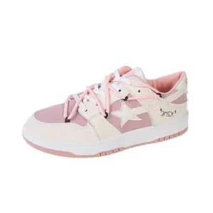 Nikstoy Women Fashion Low Top Flat Retro Sneakers